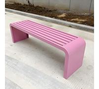 Colorful Stainless Steel Backless Garden Bench - Weatherproof Indoor/Outdoor Patio Seat, 71"L x 16"W x 18"H, Perfect for Porches & Patios (Pink)