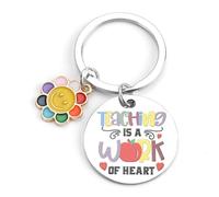 Colorful Stainless Steel Keychain, Cute Flower Pendant Keyring for Car Keys and Handbag, Perfect Gifts for Women, Unique Birthday, Ideas for Mum, Sister, Teacher, Keychains for Teachers, Teacher Gift
