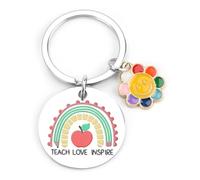 Colorful Stainless Steel Keychain Flower Pendant, Cute Keyring for Car Keys, Perfect Gifts for Women, Birthdays, Christmas, Friends and Girlfriends, Personalized Mum Gifts and Friendship Gifts