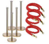 Colorful Stainless Steel Stanchions with Polyester Rope 5 PCS Crowd Control Barrier for Events and Ceremonies Effective Queue Management and People Direction