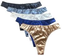 Colorful Star 5 Pack Women's Sexy Satin G-string Panties, 1, M