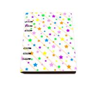 Colorful Star Confetti Notebook, Pu Leather Notebooks, Lined Paper Notebook for University 180Pages/90Sheets, Notepads A5 for Man, Note Books Study, Journaling Supplies Women Man