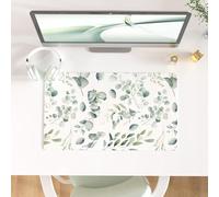 Colorful Star Large Mouse Pad, PU Leather Waterproof Desk Mat, Computer Gaming Mouse Pad, XXL Full Table Mousepad Non Slip Desk Pad for School Office Home 23.6" x 13.8" - Fresh Eucalyptus Leaves