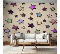 Colorful Star Wallpaper Colorful, Boys Kids Wall Paper for Bedrooms, Home Decor Photo Wallpaper for Living Room 200x140 Non-Woven Wall Mural W&13