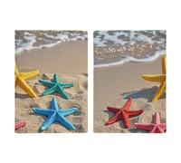 Colorful Starfish on The Beach Passport Holder Passport Wallet PU Leather Passports Protective Cover Slim Travel Accessories