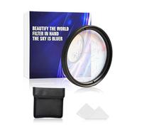 Colorful Starlight Filter 82mm, Shinning Radiant Starburst Special Effect Filter High-Transmission Optical Glass Starlight Glare Filters for Creative Video & Film Props