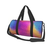 Colorful Starlight -Print Round Travel Bag Large Capacity Duffel with Multiple Pockets Lightweight Foldable for Gym Weekend Trips.