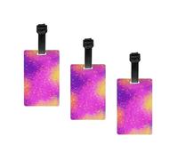 Colorful Starlight Printed Print Fashion and Minimalist Luggage Label Suitcases Personalized Name Id Travel Identification Label with Adjustable Strap.