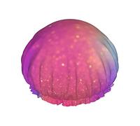 Colorful Starlight Printing Pattern Shower Cap & Bath Cap, Double Protection& Elastic, Reusable Waterproof Hair Cap With Peva Lining