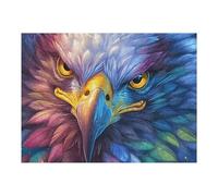 Colorful Starry Sky Bald Eagle Close Up 500 Pc DIY Jigsaw Puzzle Animal Pet Puzzles for Adults Teens Hard Challenging Team Building Stress Reducing Autumn High-grade Rigid Cardboard 500 PCS