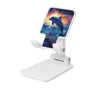 Colorful Starry Sky Ocean Dolphin Cell Phone Stand, Adjustable Angle Height Mobile Phone Holder for Desk,Folding Desktop Phone Stand, Portable Tablet Stand Compatible with 4.4"-6.3" Smartphone