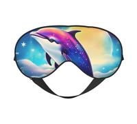 Colorful Starry Sky Ocean Dolphin Print Eye Mask,Soft Blackout Blindfold Eye Cover for Women Men Full Night's Sleep,Travel