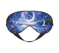Colorful Starry Sky Ocean Dolphin Printing Reversible Design Sleep Mask, Ideal for Camping, Meditation & Shifts, Snug Fit,No Light Leakage