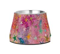 Colorful Stars Dogs Food Bowls Elevated Stainless Steel Pets Feeding Bowl for Loving Pet Whisker Relief