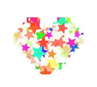 colorful stars Printed Jigsaw Puzzle 10.8x12.8 CM, Heart-Shaped Puzzle Challenging Game for Adults, Fun Decorative Wall Decor