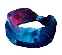 Colorful Stary Night Cosmos Backgroud Wide Headbands for Women, Yoga Workout Head Bands Wide Elastic Hair Bands for Washing Face Makeup