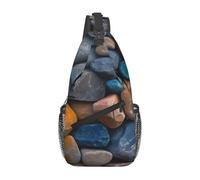 Colorful Stone Printed Sling Bag Crossbody Backpack for Men Women, Versatile Casual Shoulder Chest Bag for Running Hiking Cycling Travel Work