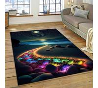 Colorful Stone Rug, Beach Pebble Pattern Floor Mat, Soft Flannel Non-slip Carpet for Living Room, Bedroom Bedside Rug, Suitable for Study Room, Balcony and Corridor (Color 1,50x80cm)