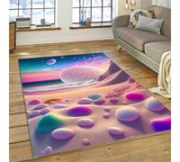 Colorful Stone Rug, Beach Pebble Pattern Floor Mat, Soft Flannel Non-slip Carpet for Living Room, Bedroom Bedside Rug, Suitable for Study Room, Balcony and Corridor (Color 5,50x80cm)