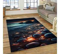 Colorful Stone Rug, Beach Pebble Pattern Floor Mat, Soft Flannel Non-slip Carpet for Living Room, Bedroom Bedside Rug, Suitable for Study Room, Balcony and Corridor (Color 6,50x80cm)