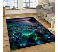 Colorful Stone Rug, Beach Pebble Pattern Floor Mat, Soft Flannel Non-slip Carpet for Living Room, Bedroom Bedside Rug, Suitable for Study Room, Balcony and Corridor (Color 8,50x80cm)