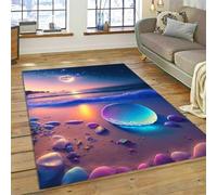 Colorful Stone Rug, Neon Cool Pebble Pattern Floor Mat, Soft Flannel Carpet for Living Room, Bathroom Non-slip Mat, Suitable for Bedroom, Kitchen, Balcony and Corridor (Style 2,50x80cm)