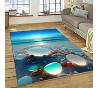 Colorful Stone Rug, Neon Cool Pebble Pattern Floor Mat, Soft Flannel Carpet for Living Room, Bathroom Non-slip Mat, Suitable for Bedroom, Kitchen, Balcony and Corridor (Style 7,50x80cm)