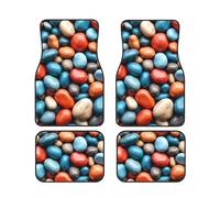 Colorful Stones Car Floor Mats With Non-Slip Backing - Absorbent Interior Protector For Cars, Suvs & Vehicles - Easy To Clean, Durable Car Carpets