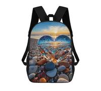Colorful Stones on The Beach Backpack for Women Men 17 Inch Laptop Bag