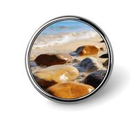 Colorful Stones on The Beach Button Pins 1" Round Badge Brooch
