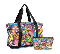 Colorful Strange Friends Duffel Bag Gym Sports Carry with Adjustable Strap for Sports Waterproof, Colorful strange friends, One Size