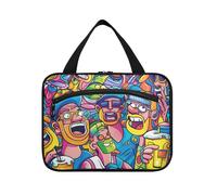 Colorful Strange Friends Hanging Travel Make up Bags with Hook, Designer Essentials Brush Bag for Travel Must Haves Trip Bolsa de maquillaje para Mujer L
