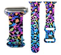 Colorful Strap for Apple Watch Bands Series 10 42mm 41mm 40mm 38mm, Softer Leopard Print Silicone Bracelet for iWatch Band Series 9/8/7/6/5/4/3/2/1/SE for Women Mother’s Day Gift