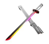 Colorful Streamer Glowing Sword Toys with Spray & Sound Effects Suitable for Cosplay Halloween Props Collect Decoration(Grey)