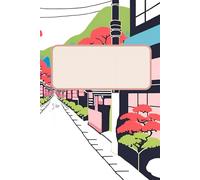 Colorful Street A5 Lined Journal, 150 pages, 1-Subject, Japan Travel Journal, Japanese Street, Lined Journal, 6x9 in Notebook, Lined Notebook, School, Meetings, Travel