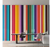 Colorful Stripe Photo Wallpaper, Modern Simple Stripes Wallpaper Mural, 300x210cm Wall Paper for Bedroom Living Room, Non-Woven Wall Mural Room Decor EL&D68