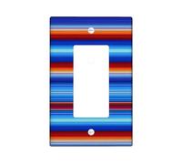 Colorful Striped Light Switch Cover Plates/Outlet Covers, Vibrant Blue and Red Design for Home Decor, Durability for Everyday Use, Stylish Wall Accents Single Rocker