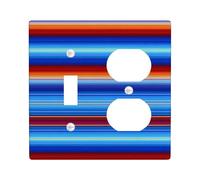 Colorful Striped Light Switch Cover Plates/Outlet Covers, Vibrant Blue and Red Design for Home Decor, Durability for Everyday Use, Stylish Wall Accents Toggle Duplex