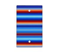 Colorful Striped Light Switch Cover Plates/Outlet Covers, Vibrant Blue and Red Design for Home Decor, Durability for Everyday Use, Stylish Wall Accents Blank Cover Plate