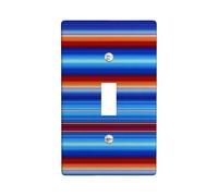 Colorful Striped Light Switch Cover Plates/Outlet Covers, Vibrant Blue and Red Design for Home Decor, Durability for Everyday Use, Stylish Wall Accents Single Toggle