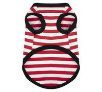 Colorful Striped Tank Tops: Stylisl Pups Sleeveless Dog Shirts & Pet Clothes .Red L