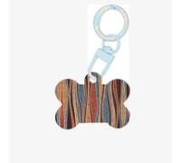 Colorful Stripes 1 Printing Dog Tag Bone Shaped Double Sided Pattern Dog Id Tags Bone Shaped Pet Name Tags Dog Collar Tags