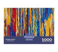 Colorful Stripes 1000 Pieces Jigsaw Puzzle Games Challenge Toy Colorful Patterns Home Decoration Fit Families Kids Age 12+ 70x50cm/1000pcs