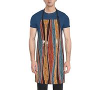 Colorful Stripes Print Kitchen Apron With Pockets Versatile Adjustable Chef Bbq Grilling Smock For Adults