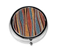 Colorful Stripes Print Pill Box for Pocket Round Pill Box 3 Compartment Decorative Portable Travel Pill Holder Tablet Vitamin Organizer Mini Pill Case(2pcs)