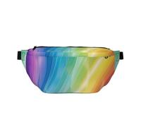 Colorful Stripes Rainbow Printed Waist Bag Adjustable Bum Bag Lightweight Travel Waist Fanny Pack Belt for Walking Cycling Hiking Travel