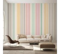 Colorful Stripes Wallpaper for Living Room, Vertical Striped Wall Mural, Non-Woven Photo Wallpaper for Bedroom, Home Decor Wall Paper 150 x 105 cm (W x H) Y&W72