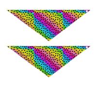 Colorful Strips Black Stars Dog Grooming Bandanas Bulk Snap Button Triangle Bibs Kerchief Set Cute Pet Holiday Set for Dogs Cats 2 Pack