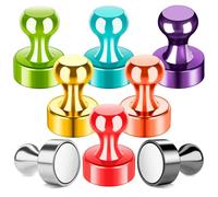 Colorful Strong Fridge Magnets, 8 Pack Magnetic Push Pins for Noticeboard