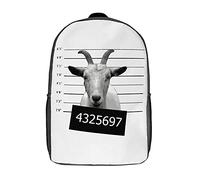 Colorful Students Bookbag Funny Criminal Cute Goat Backpack Personality Travel Bag for Travel, Camping, Hiking, 42X32X14Cm